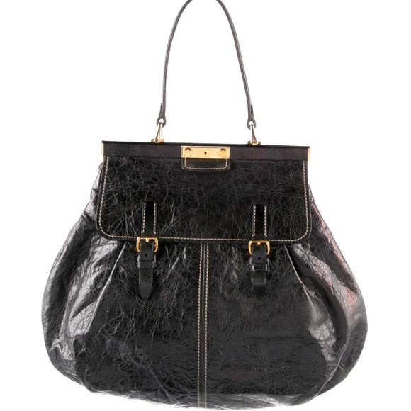 Miu Miu Handbags - MIU MIU Textured Leather Shoulder Bag
